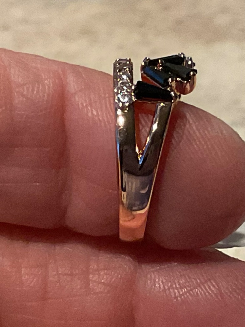 Bomb Party Ring Love Me True Black onyx CZ Rose Gold size 6 new - Picture 4 of 7